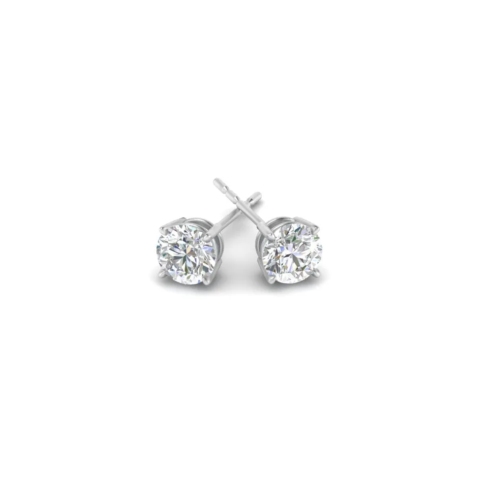 0.25 To 5 Carat Lab Diamond Round Stud Earring 14K Gold