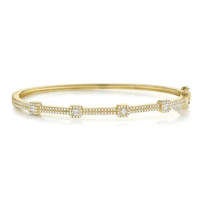 0.52ctw Baguette Diamond Bangle