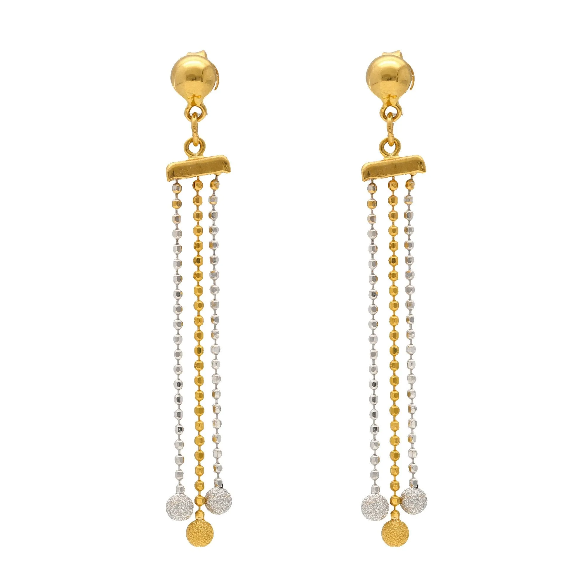 22K Gold Yellow & White Gold Chandelier Jewelry Set