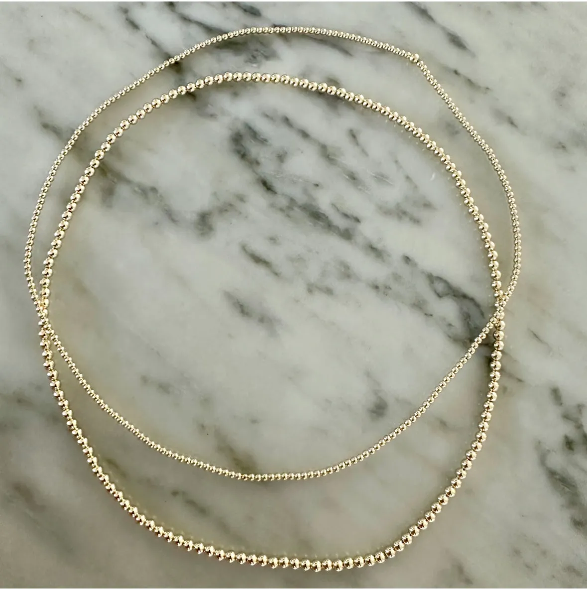 3mm Beaded Stretch Necklace
