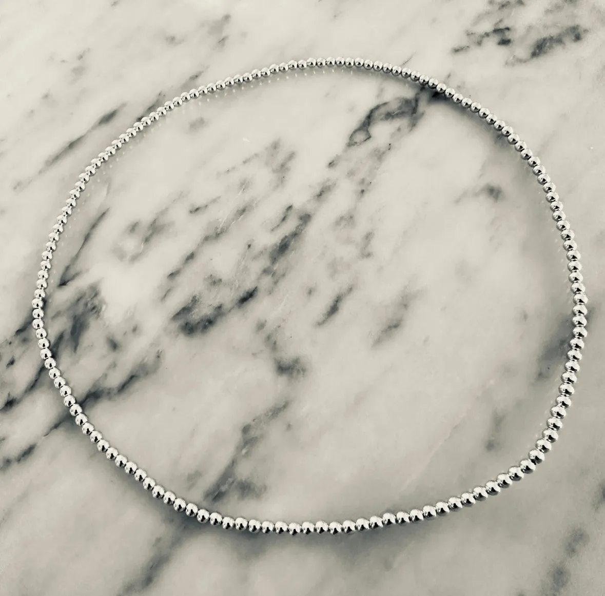 3mm Beaded Stretch Necklace