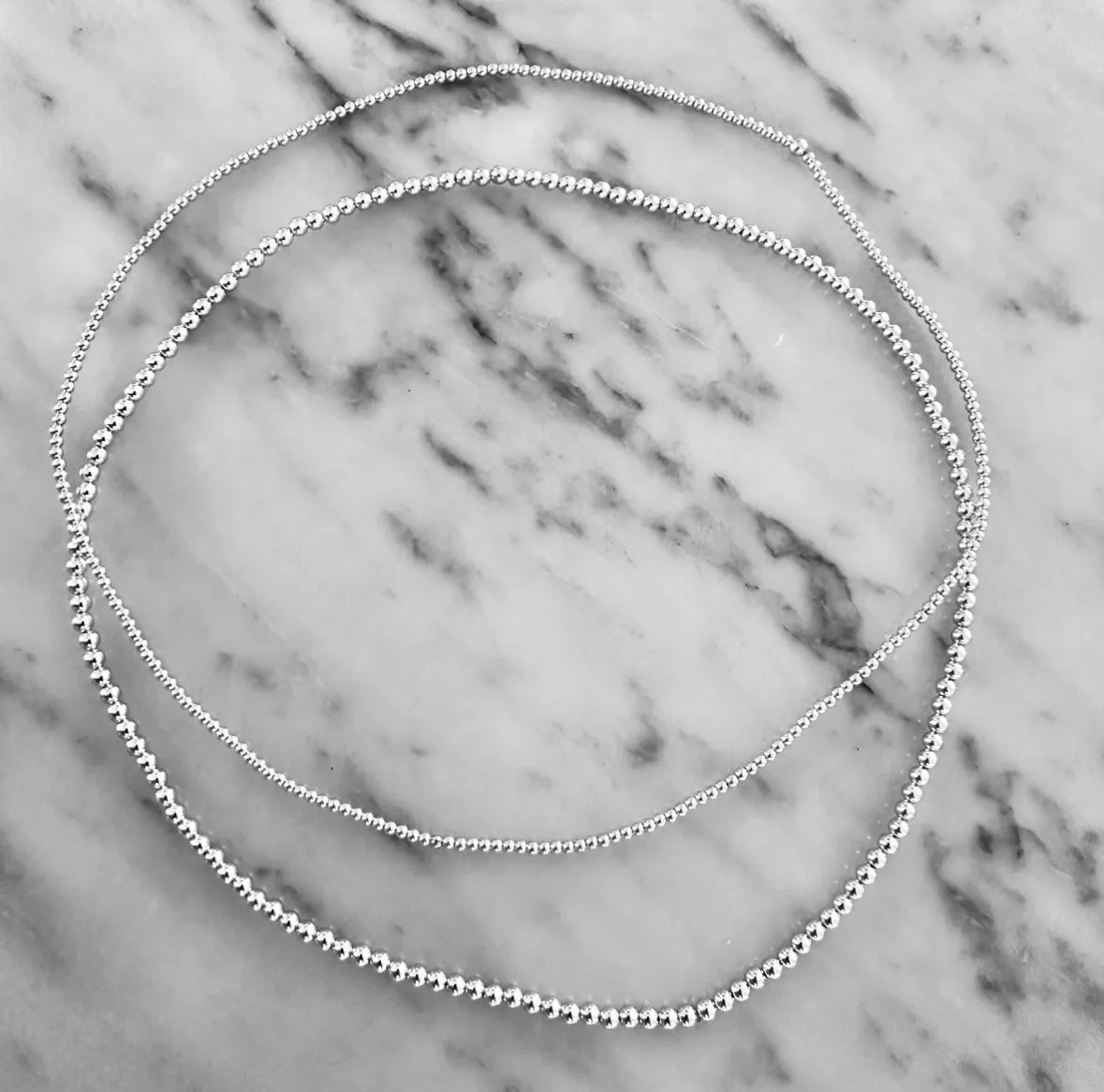 3mm Beaded Stretch Necklace