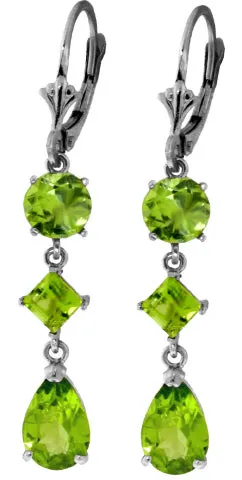 6.3 Carat 14K Solid Yellow Gold Instant Style Peridot Earrings