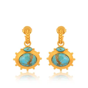 Athena Drop Earrings - Turquoise