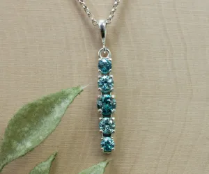 Blue Zircon Pendant, Genuine Cambodia Zircon; 2.155cts