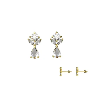 Clear Gems Teardrop Stud Earrings