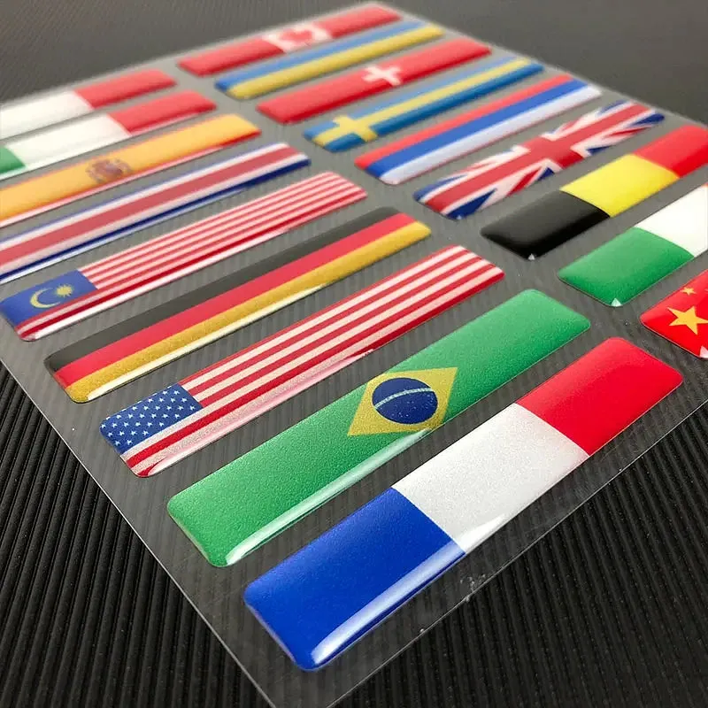 Color: Gold - 3D Reflective National Flag Sticker Motorcycle
