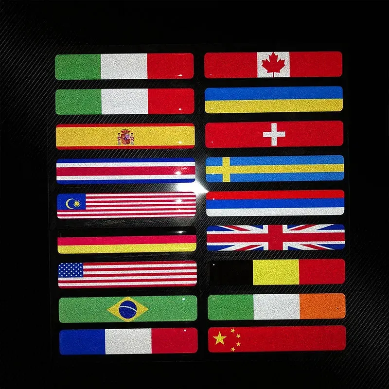 Color: Gold - 3D Reflective National Flag Sticker Motorcycle