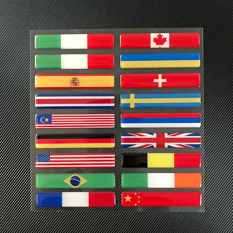 Color: Gold - 3D Reflective National Flag Sticker Motorcycle