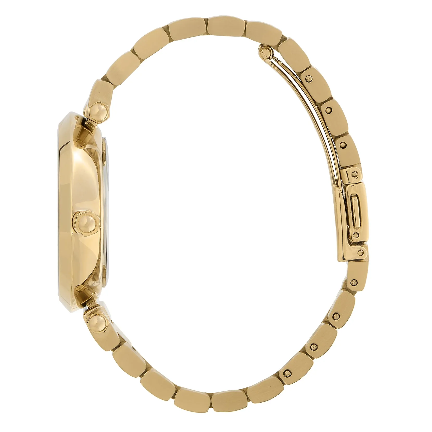 Floral T-Bar Green & Gold Bracelet Watch (24000043)