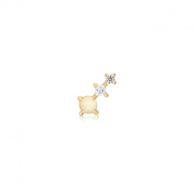 Gold Kyoto Opal Climber Barbell Single Earring E047-02G