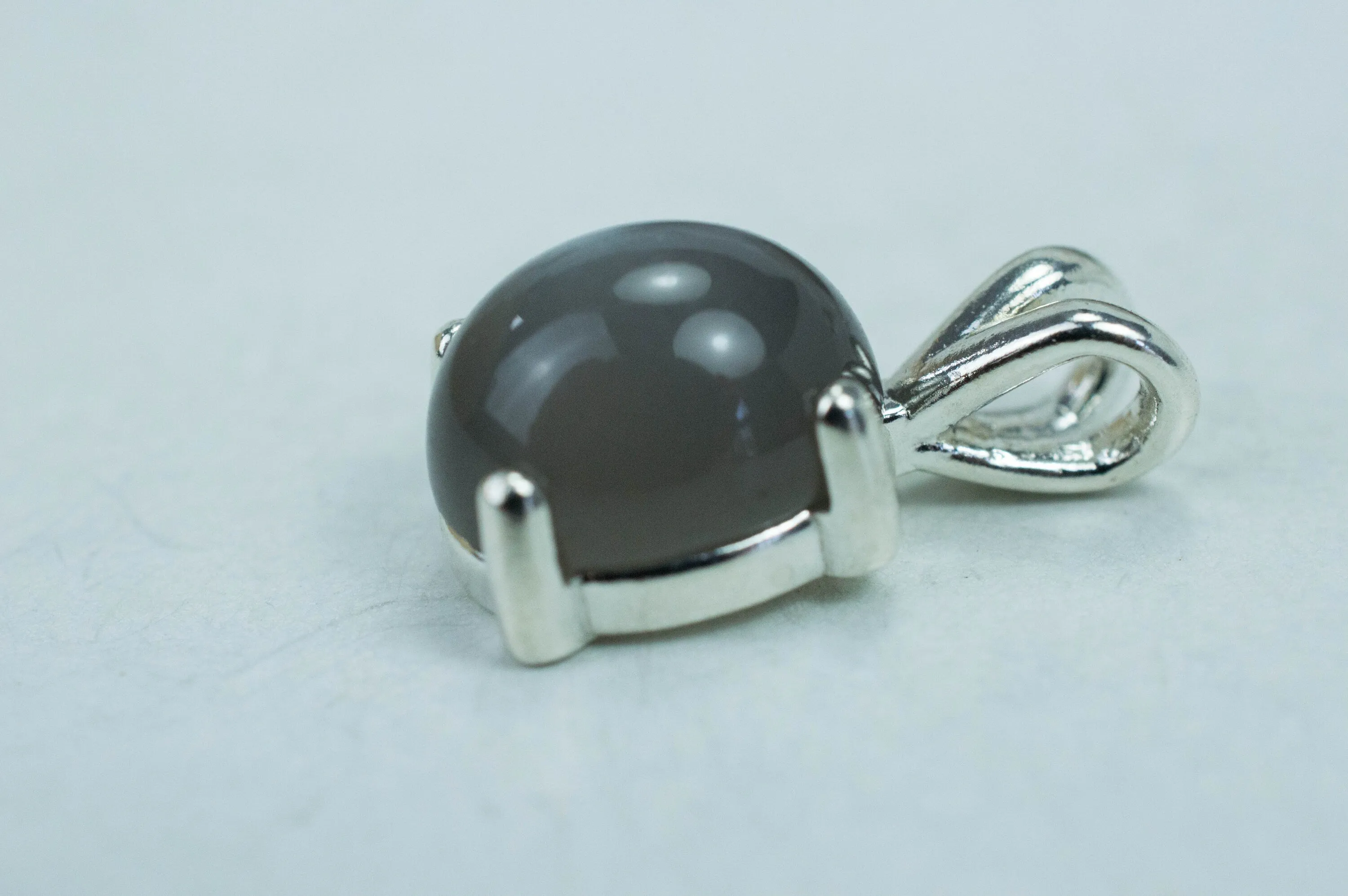 Gray Moonstone Pendant; Genuine Untreated India Moonstone
