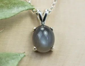 Gray Moonstone Pendant; Genuine Untreated India Moonstone