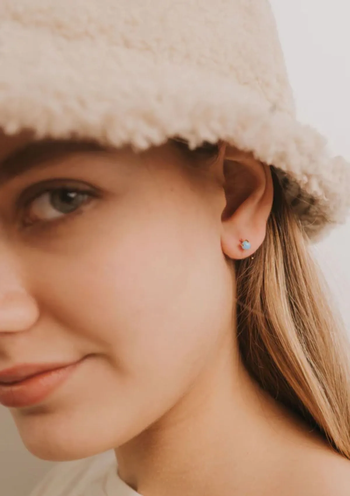 Huggies Earrings - Opal