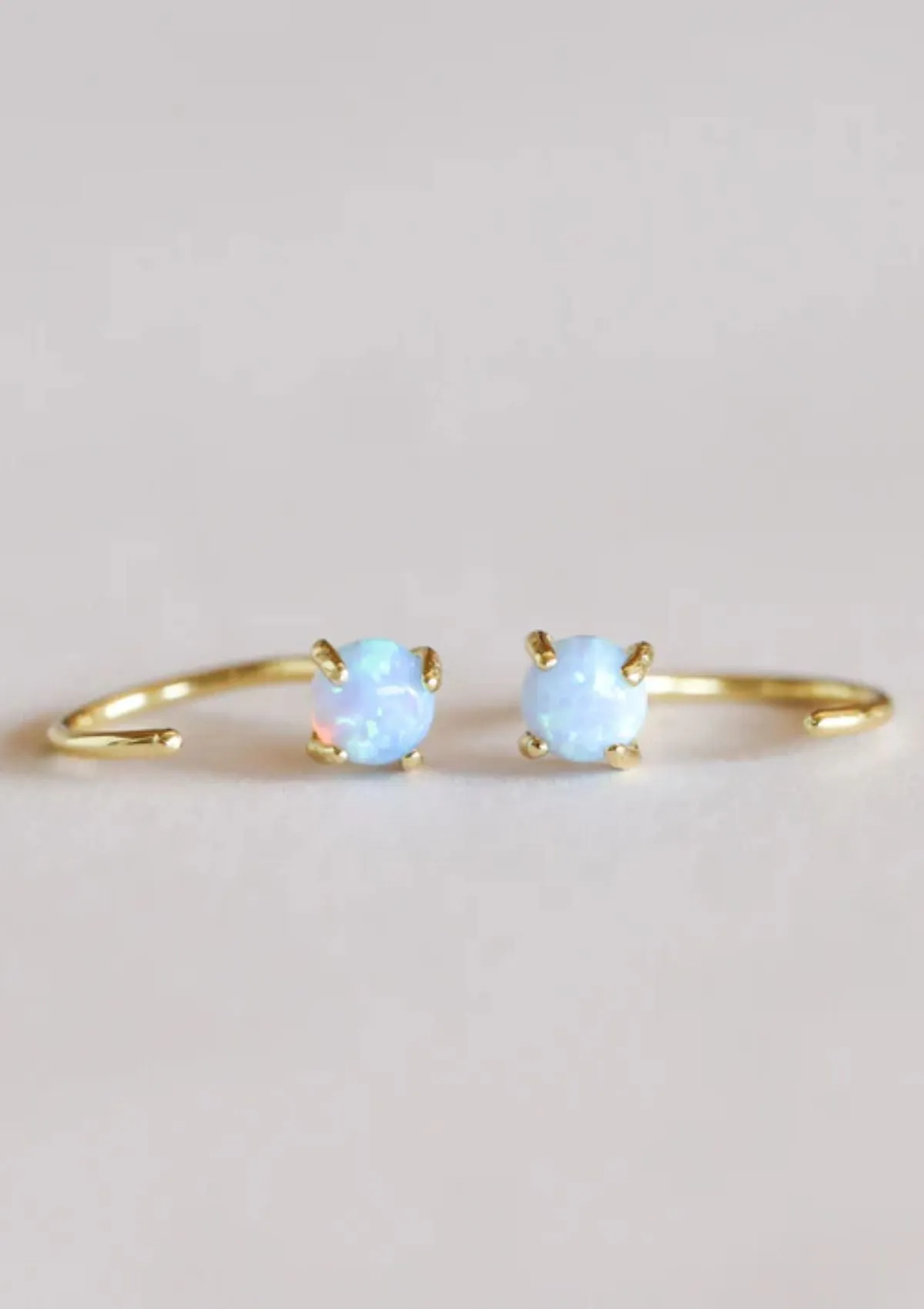 Huggies Earrings - Opal