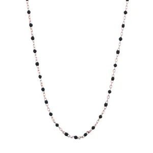 LEORA BLACK BEADED ROSE GOLD NECKLACE
