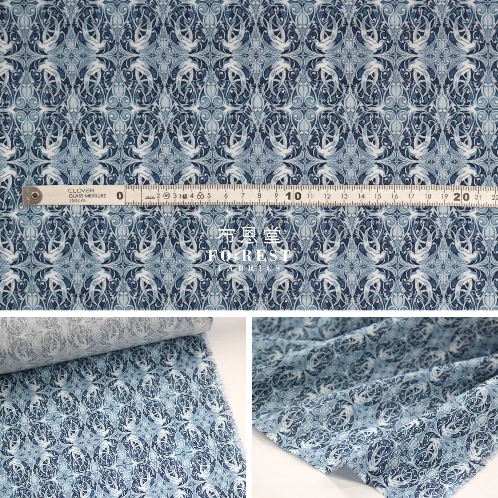 Liberty of London (Cotton Poplin Fabric) - Pewter Blue