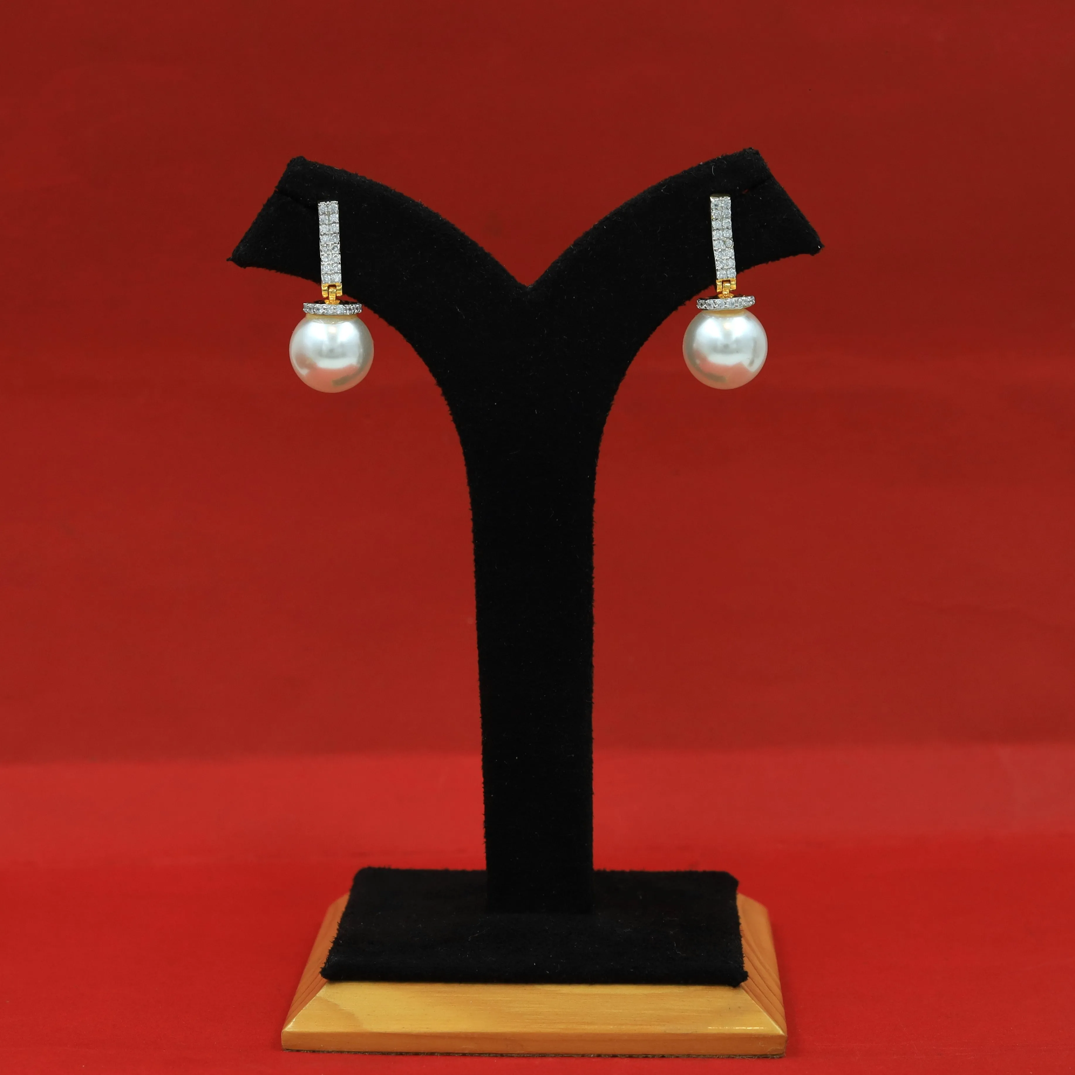 Light Pearl Zircon/AD Earring 16273-69