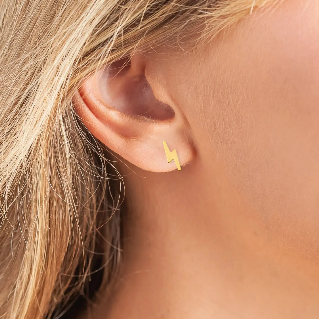 Lightning Bolt Stud Earrings