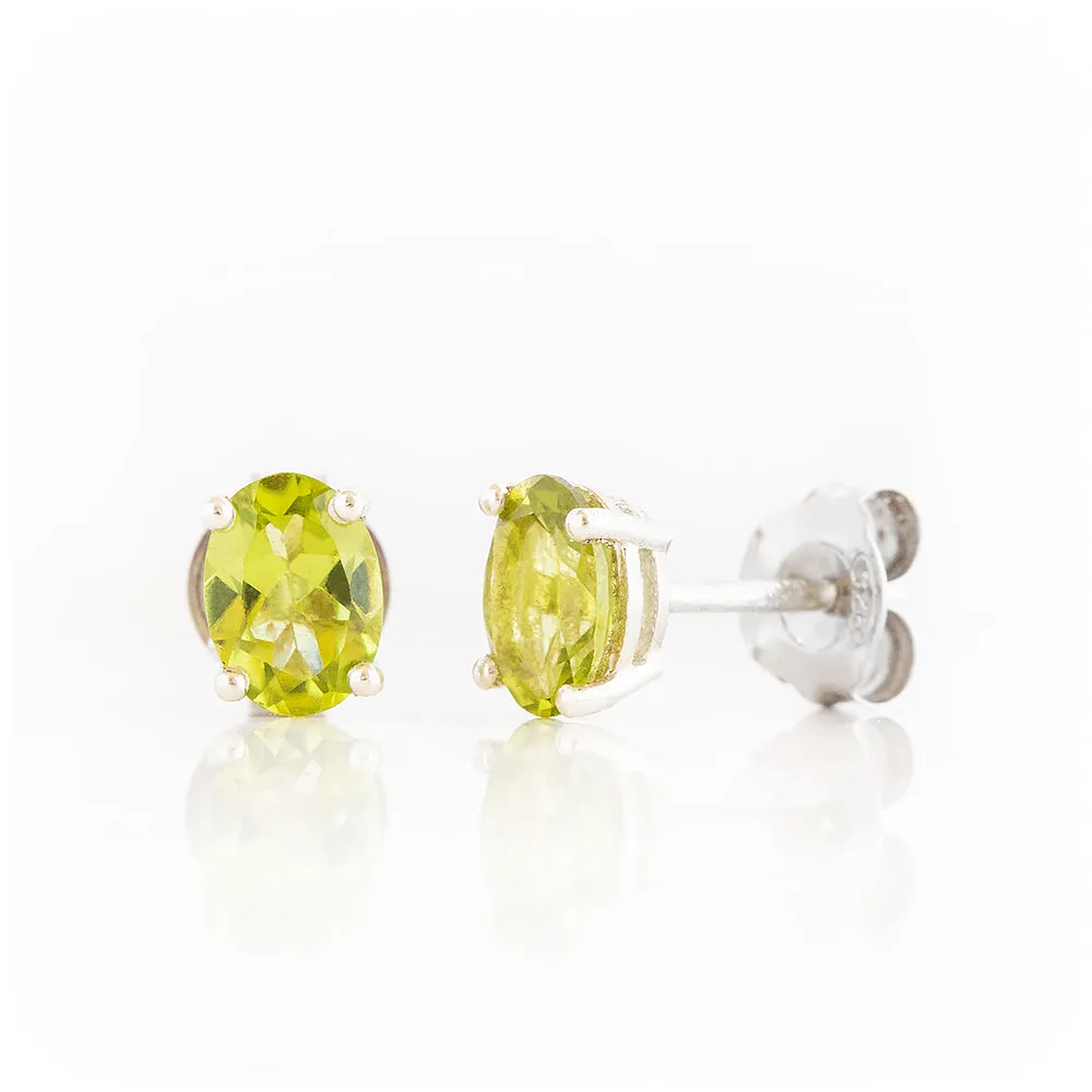 Luna, an Oval cut Peridot Stud Earring - 7x5mm