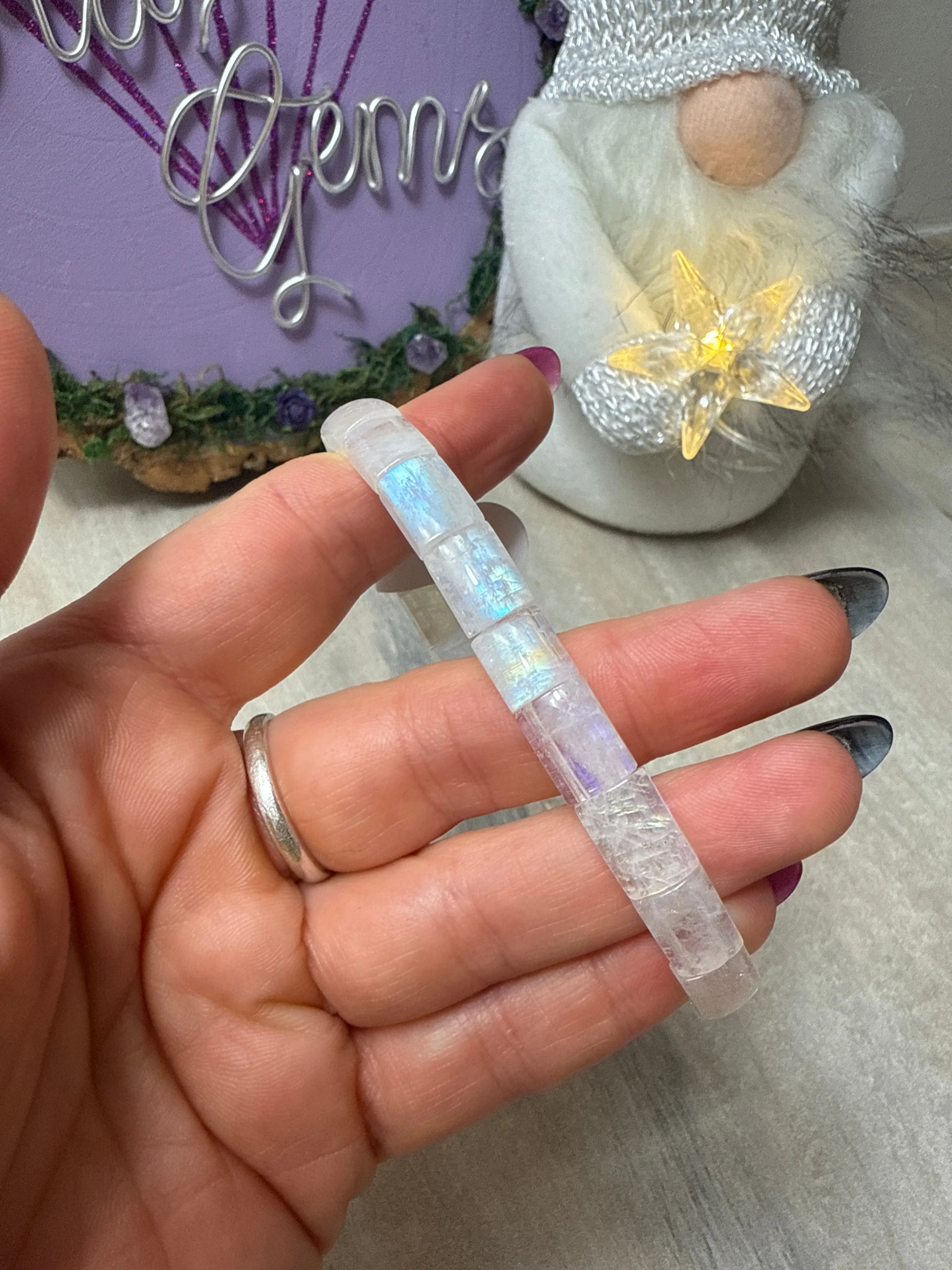 Moonstone AA Bangle Bracelet