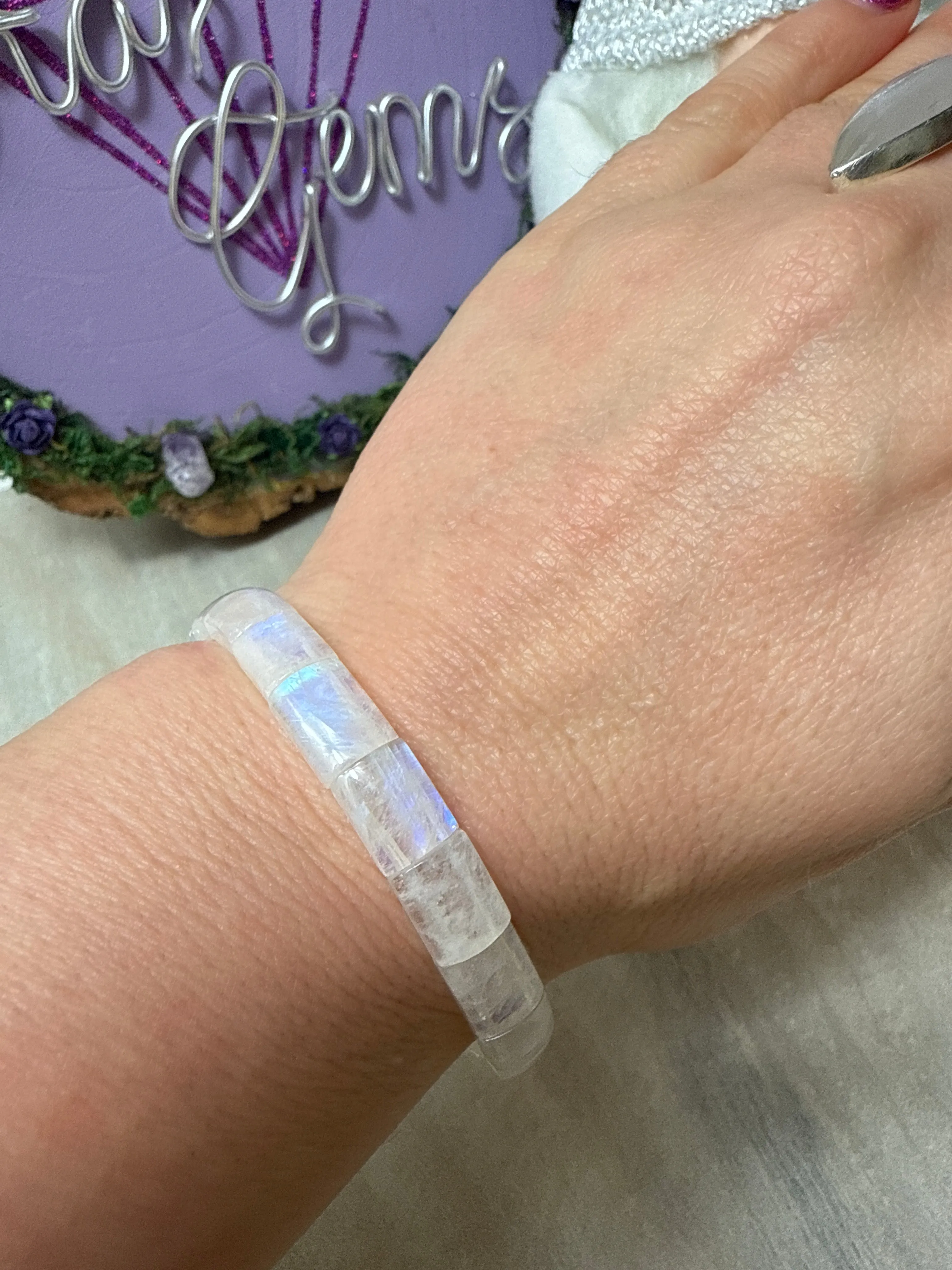 Moonstone AA Bangle Bracelet