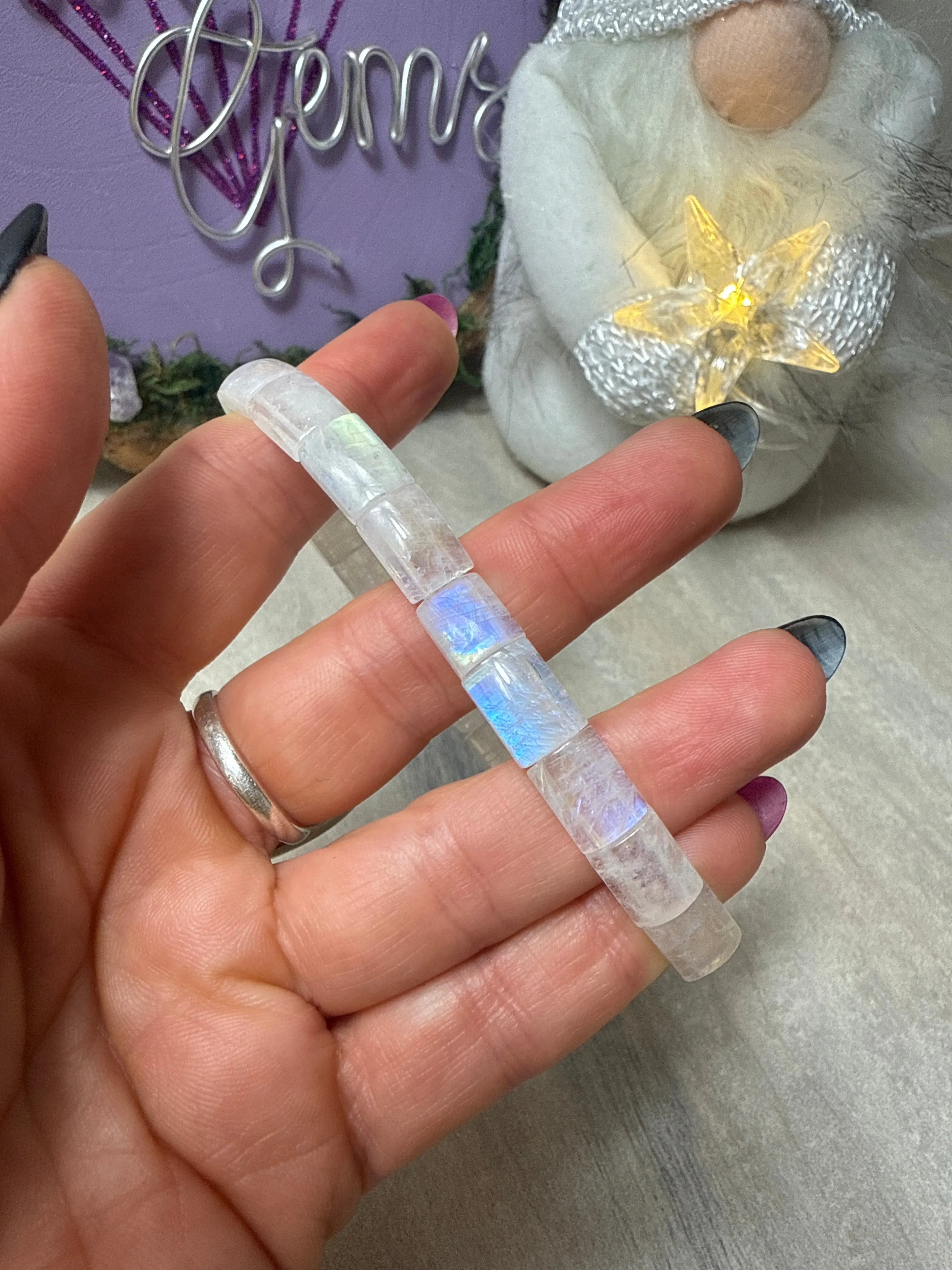 Moonstone AA Bangle Bracelet