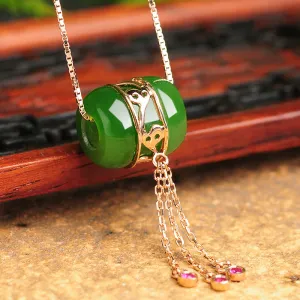 Natural Jade Pendant Nephrite Gold Pendant PT131
