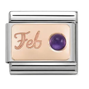 NOMINATION Link Rose Gold and Amethyst February