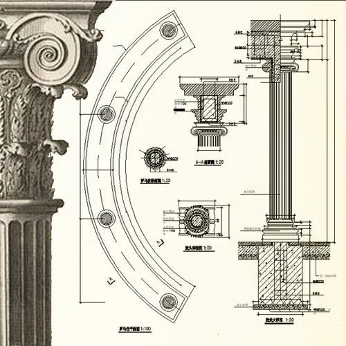 Ornamental Parts of Architecture -☆Architectural Decorative CAD Blocks☆ V.14