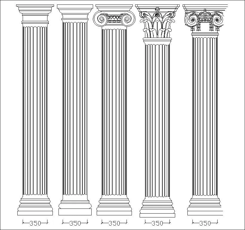 Ornamental Parts of Architecture -☆Architectural Decorative CAD Blocks☆ V.15