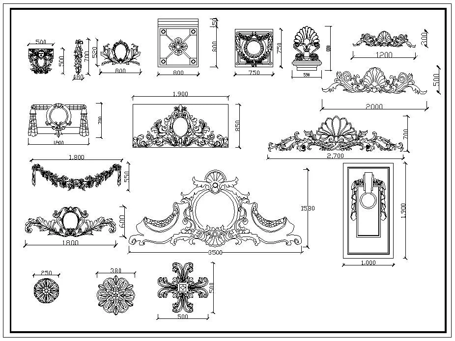 Ornamental Parts of Architecture -☆Architectural Decorative CAD Blocks☆ V.2