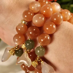 Peach Moonstone, Jade & Agate Bracelet (High Quality) for New Beginnings, Protection, Creativity & Manifestation