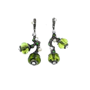 Peridot Bead Fruit Earrings