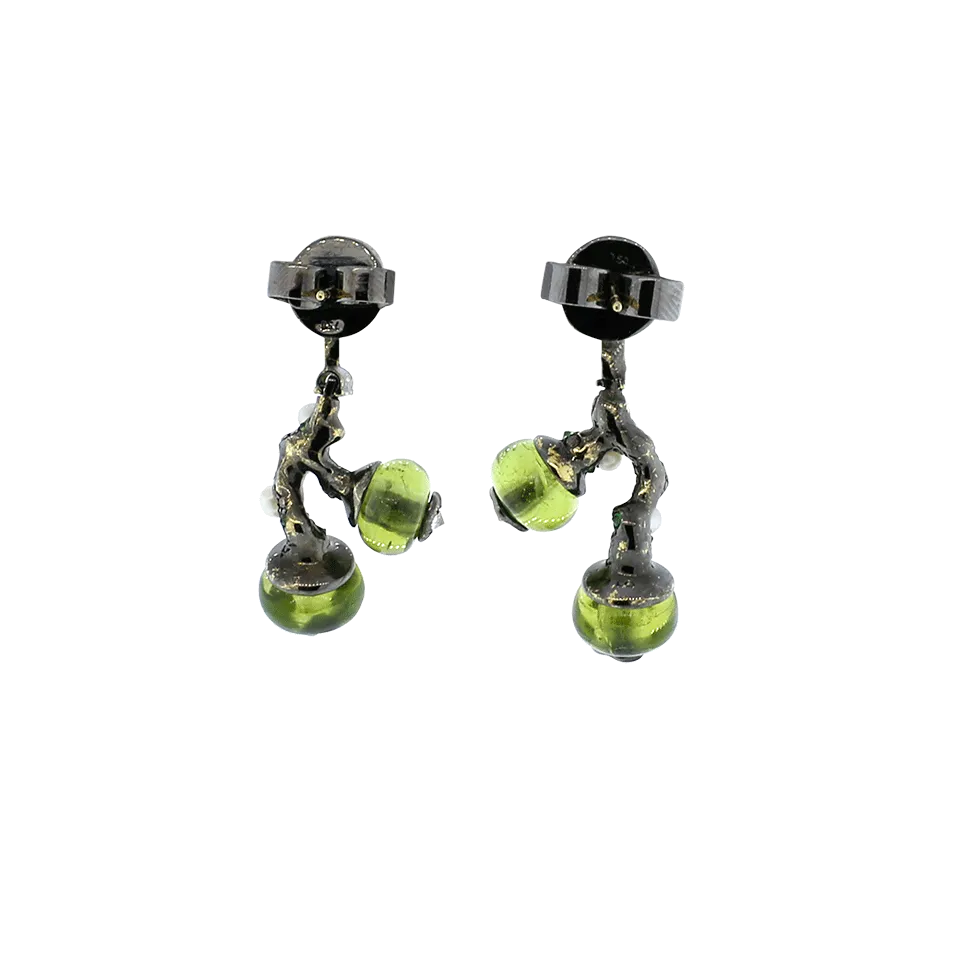 Peridot Bead Fruit Earrings