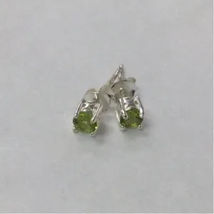 Peridot Faceted Stud Earrings