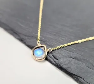 Rainbow Moonstone Heart Shape Pendant Necklace
