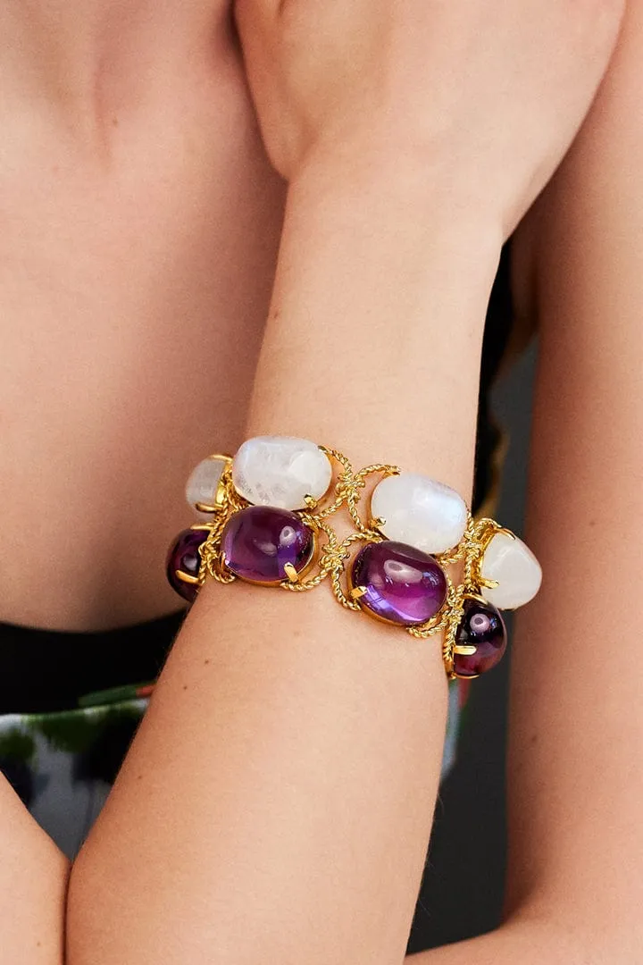 Rainbow Moonstone Pebble Bracelet