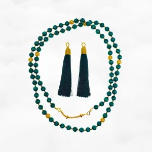 Return to Origin Beaded Malachite Necklace with Tassels