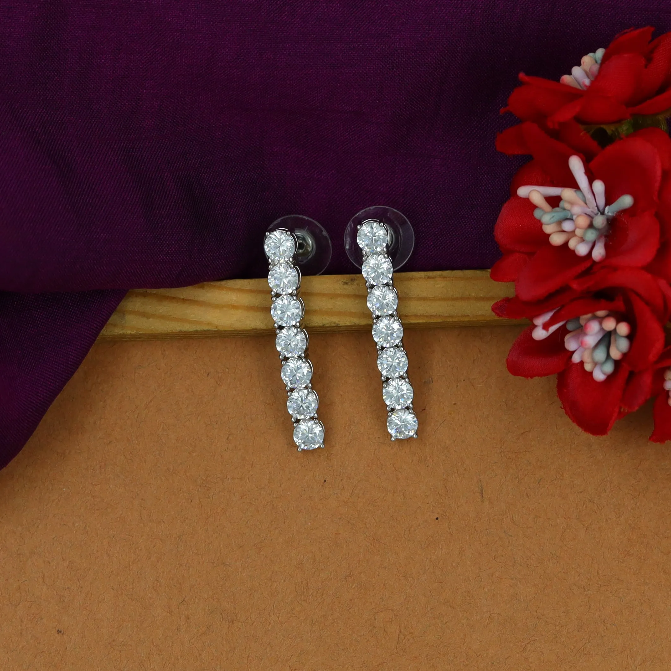 Round Neck Zircon/AD Necklace Set 15143-05