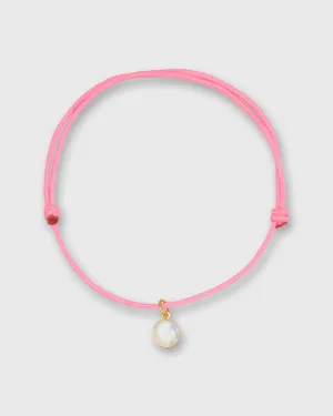 Small Glowing Charm Bracelet in Rainbow Moonstone/Assorted Color Cord