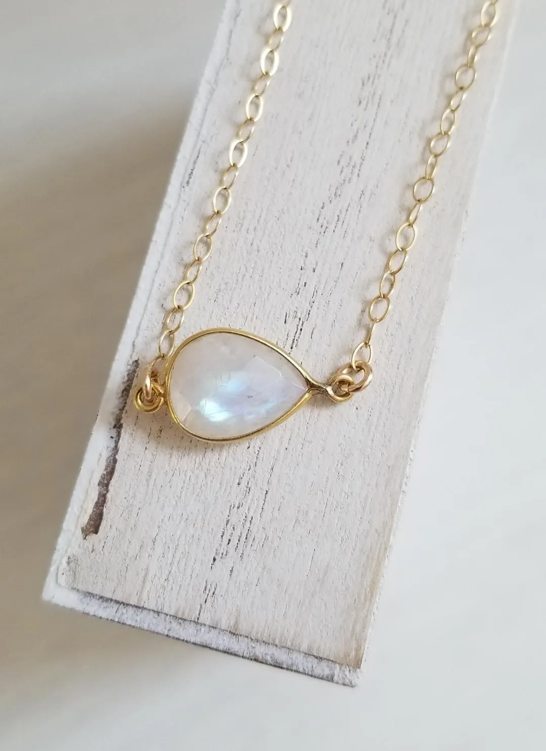 Thin Gold Moonstone Bracelet, Layering Bracelet