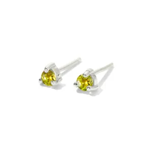 Tiny Stud, Peridot, Silver