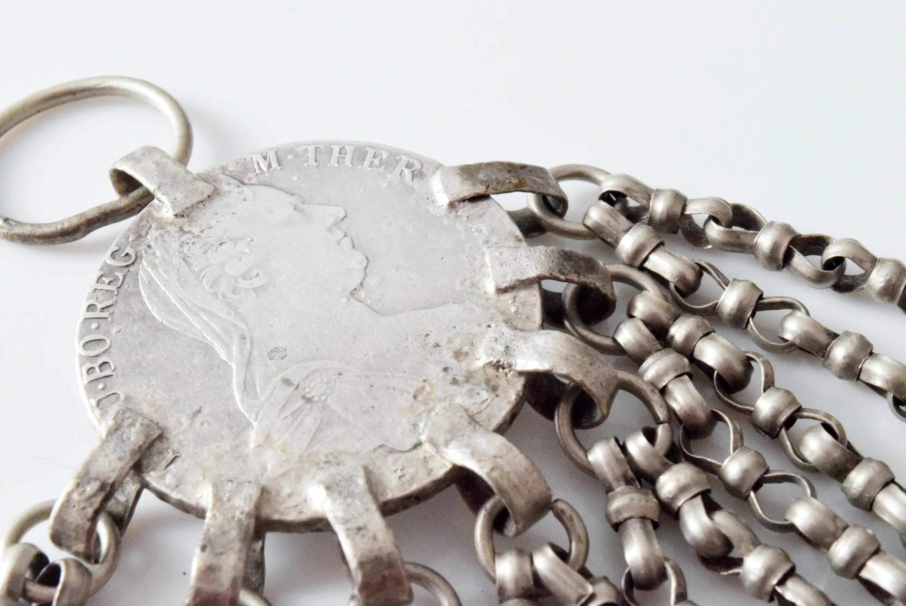 Vintage Silver Bedouin Pendant with Maria Theresa Thaler Coin